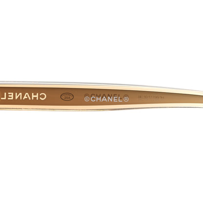 Chanel Acetate 24K Gold Mirror Oval Sunglasses 71725 Light Orange 6 of 8