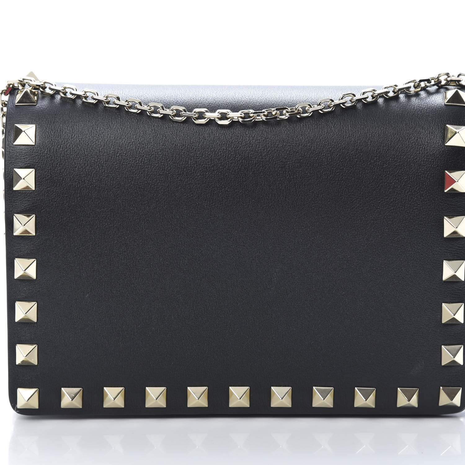 Valentino Garavani Calfskin Rockstud Wallet on Chain Black 7 of 11