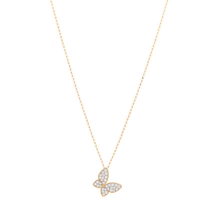 Roberto Coin 18K Yellow Gold Diamond Tiny Treasures Butterfly Pendant Necklace 1 of 7
