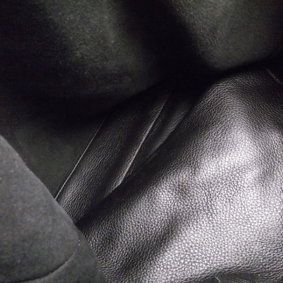 Leather Large Shopping Tote Nero