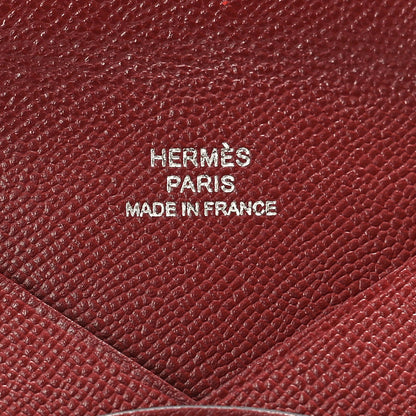 Hermes Madame Calfskin Calvi Card Case Rouge H 6 of 7