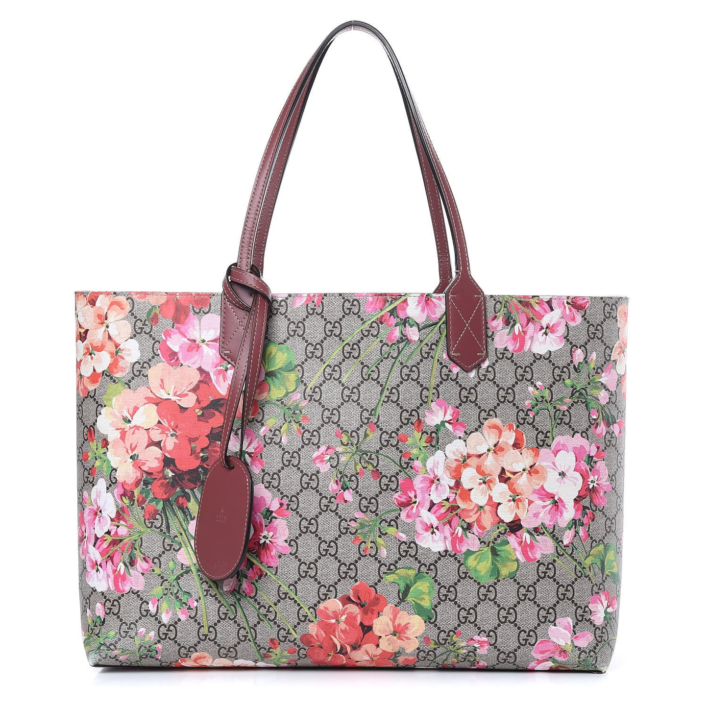 GG Supreme Monogram Blooms Medium Reversible Tote Beige Multicolor Dry Rose