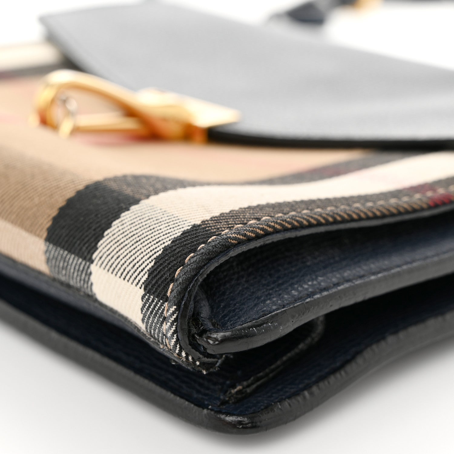 Burberry Derby Calfskin House Check Baby Macken Crossbody Bag Navy 9 of 12