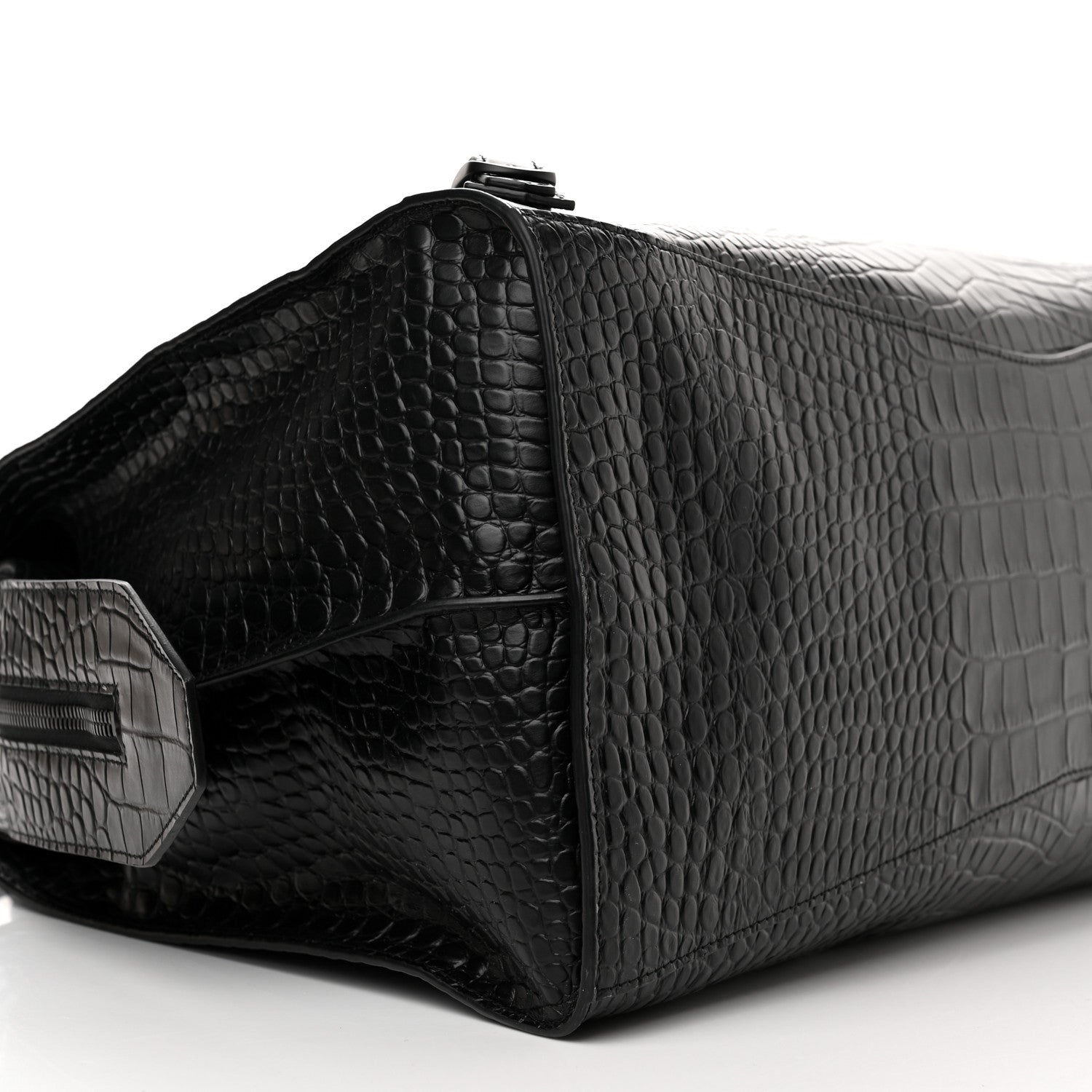 Balenciaga Semi Matte Calfskin Crocodile Embossed Neo Classic Black Hardware Large City Black 9 of 11