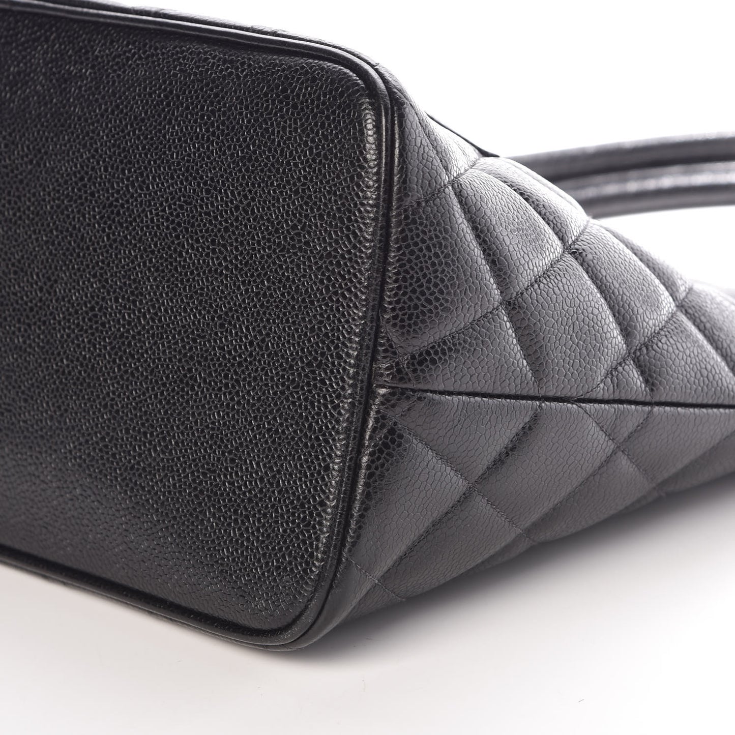 Caviar Quilted Medallion Tote Black