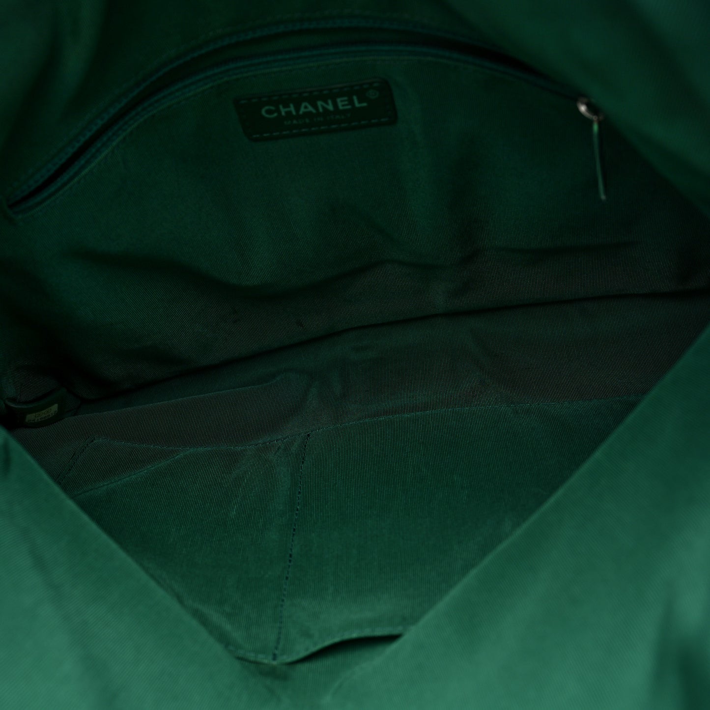 Lambskin Quilted Grip Clutch Dark Green