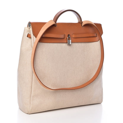 Hermes Toile Vache Calfskin Herbag 39 MM Natural 4 of 14