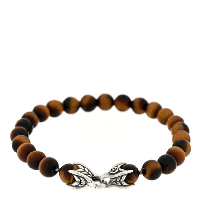 David Yurman Sterling Silver Tiger's Eye 8mm Spiritual Beads Bracelet 2 of 4