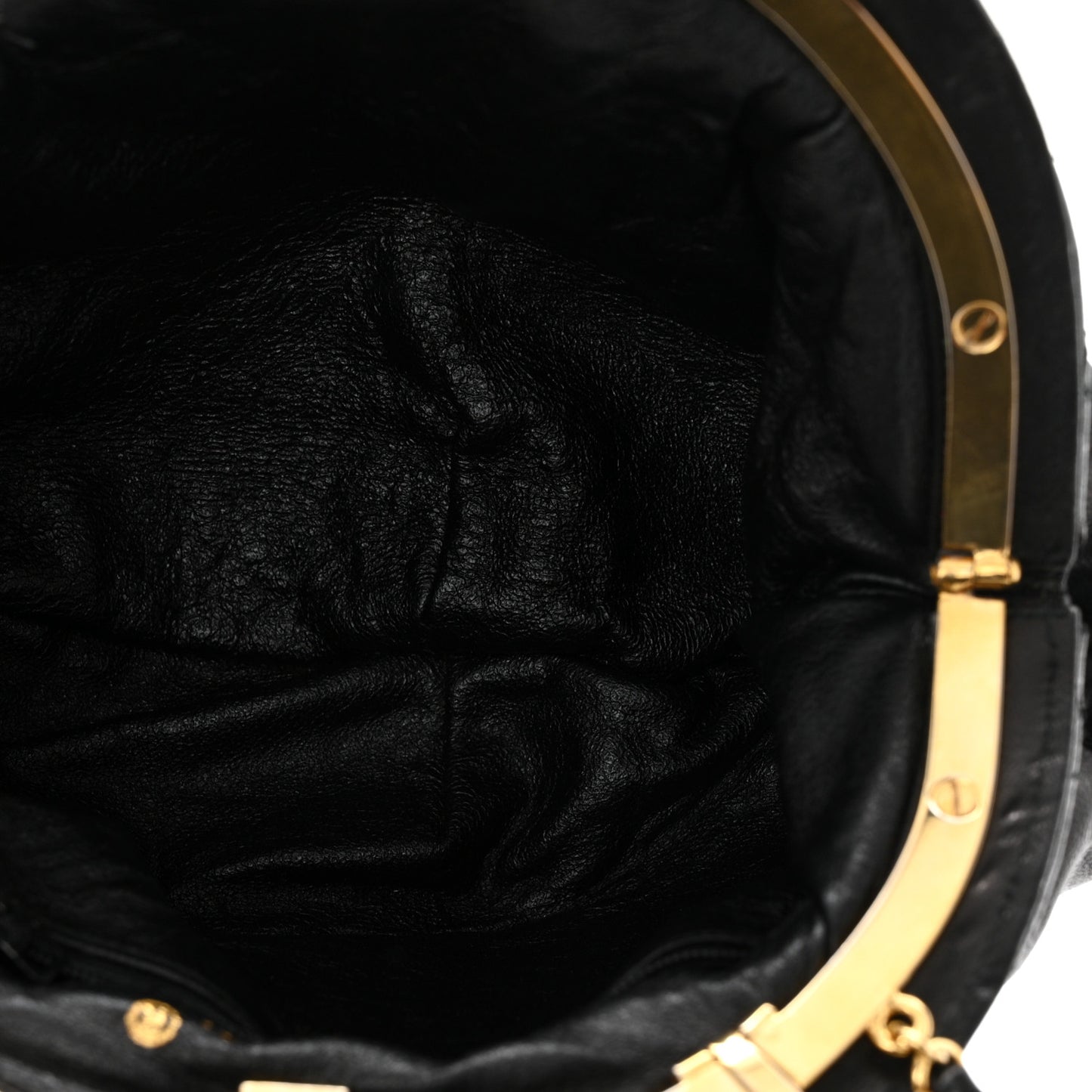 Lambskin Quilted Tassel Kiss Lock Evening Clutch With Chain Black