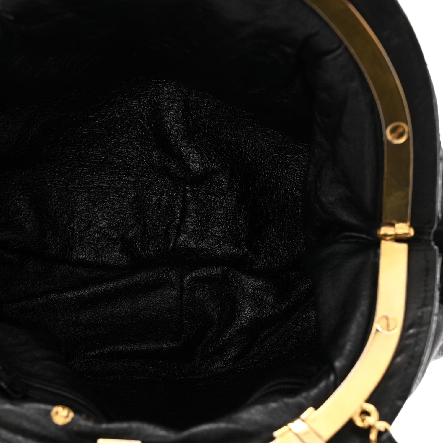 Chanel Lambskin Quilted Tassel Kiss Lock Evening Clutch With Chain Black 5 of 11
