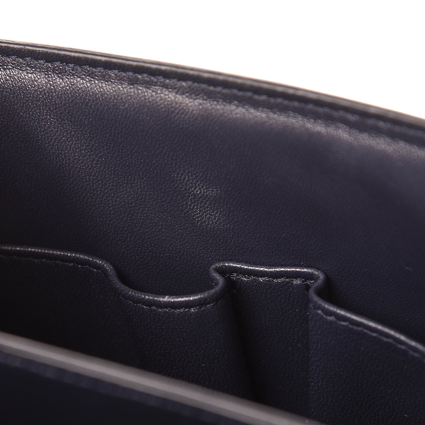 Liege Calfskin Medium Classic Box Flap Bag Dark Blue
