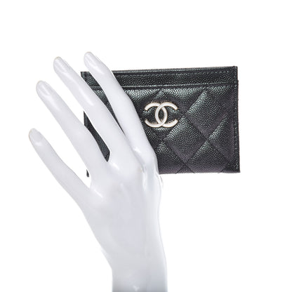 Chanel Iridescent Caviar Quilted Card Holder Black 2 of 10