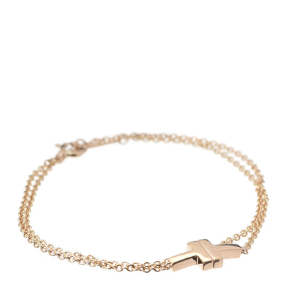 Tiffany 18K Rose Gold T Double Chain Bracelet 1 of 5