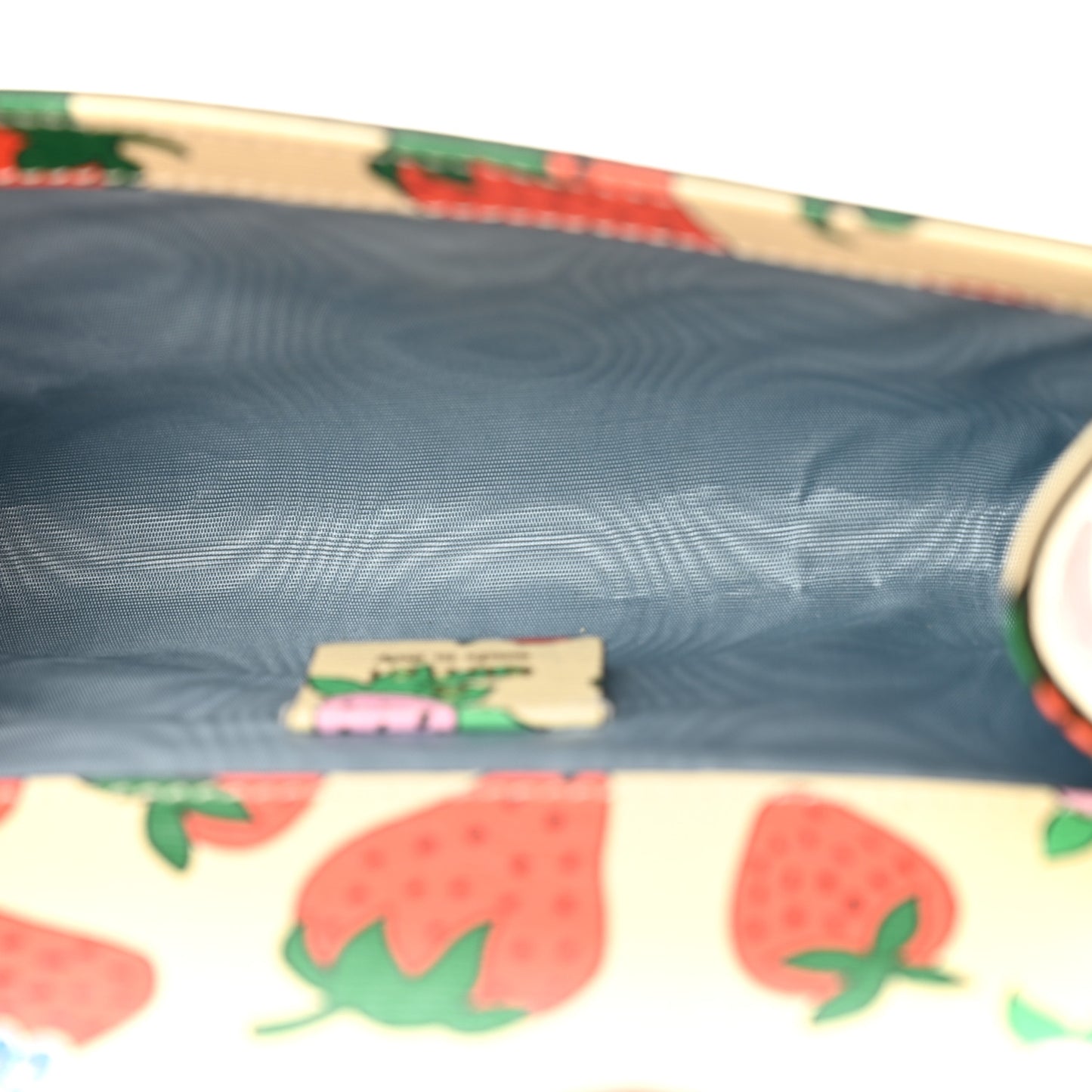 Calfskin Strawberry Print Mini Zumi Shoulder Bag Ivory Red