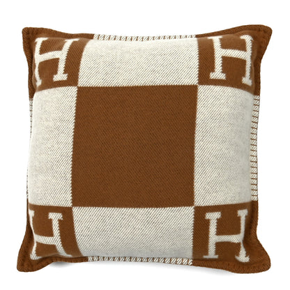 Hermes Wool Cashmere Avalon Pillow PM Ecru Camel 1 of 3