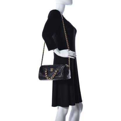Chanel Shiny Lambskin Quilted Fashion Therapy Bowling Bag Black 2 of 10