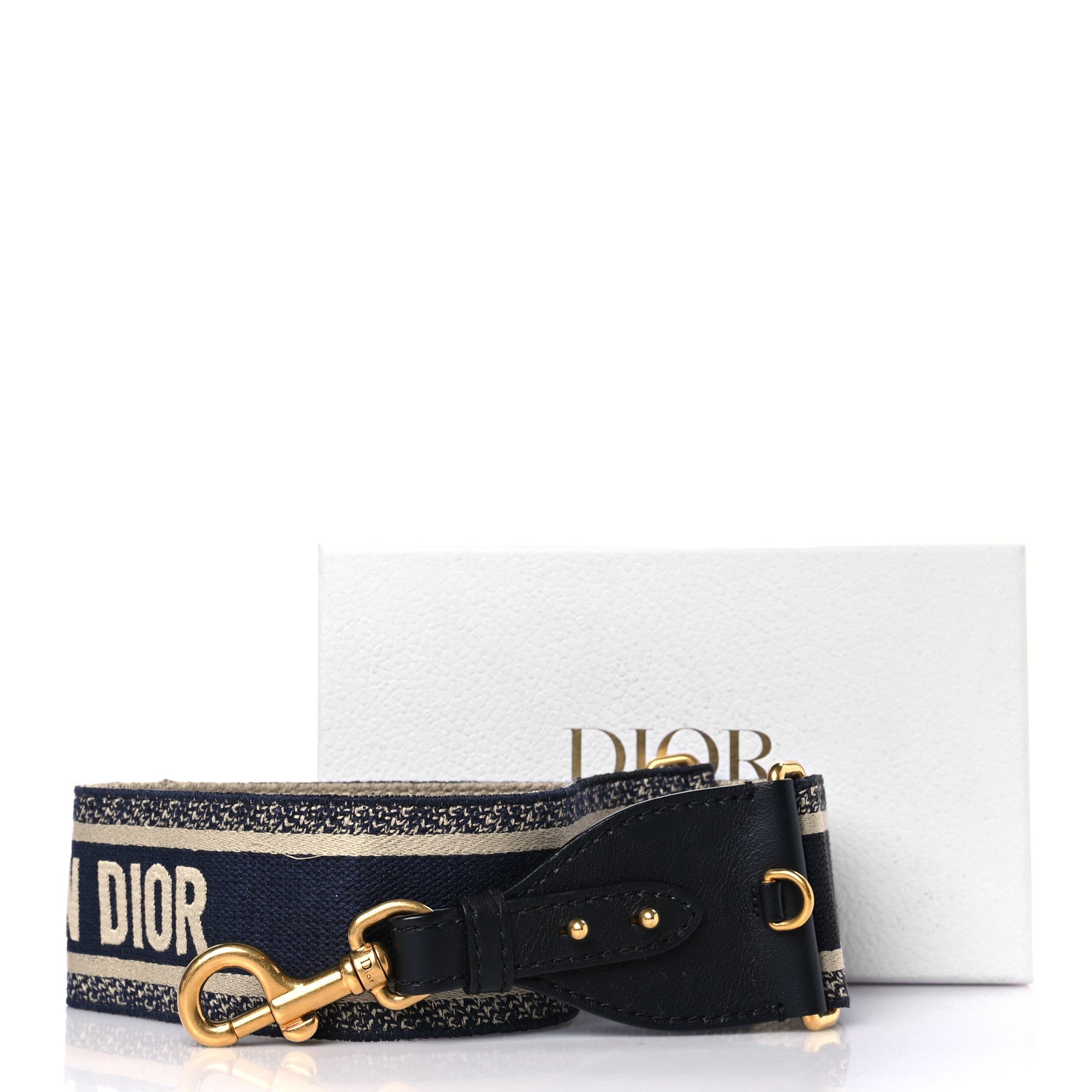 Christian Dior Canvas Embroidered Shoulder Strap Blue 7 of 7