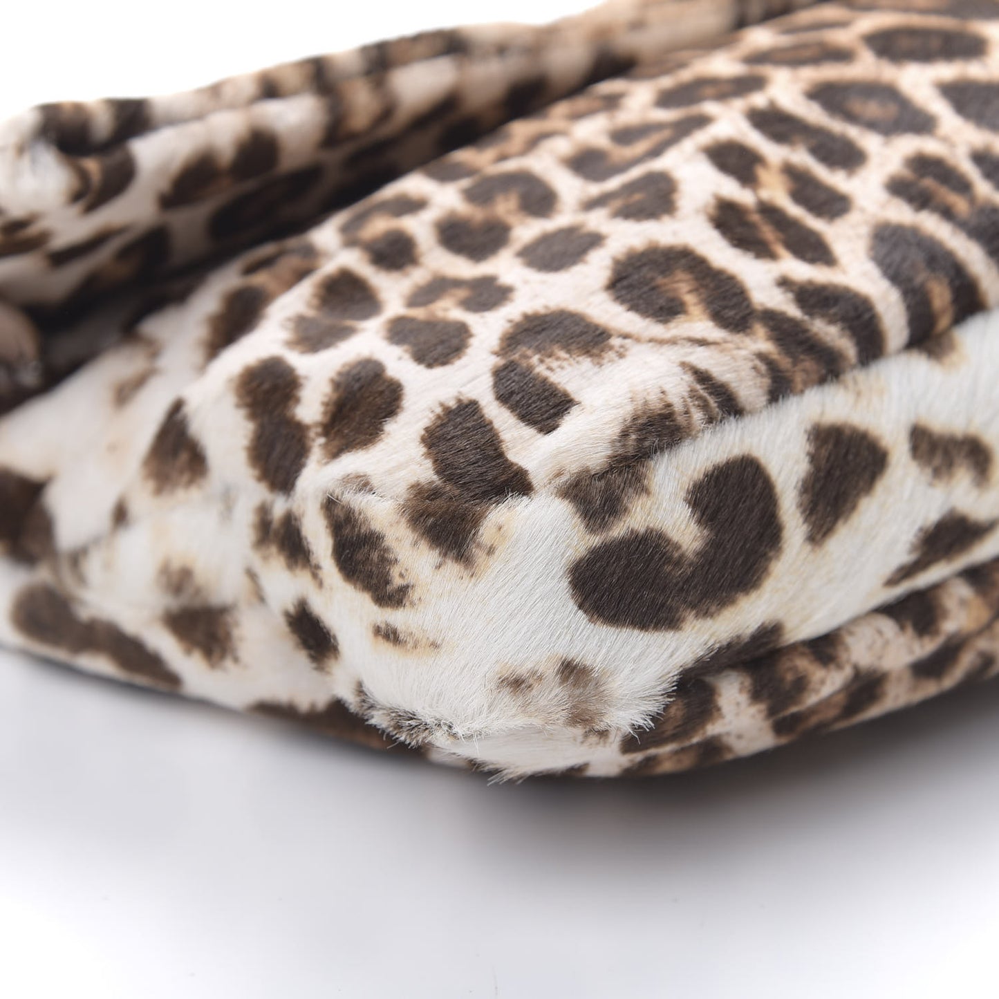 Pony Hair Leopard Crystal Flap Clutch Brown