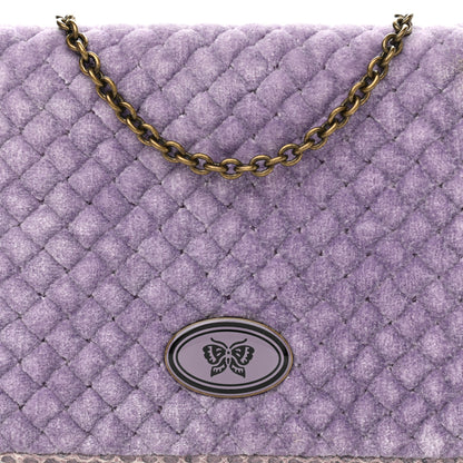 Bottega Veneta Velvet Ayers Intrecciato Butterfly Chain Wallet Lilac 8 of 10