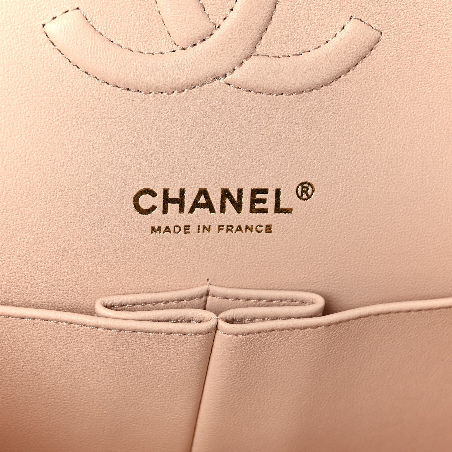 Chanel Caviar Quilted Medium Double Flap Light Beige 6 of 10