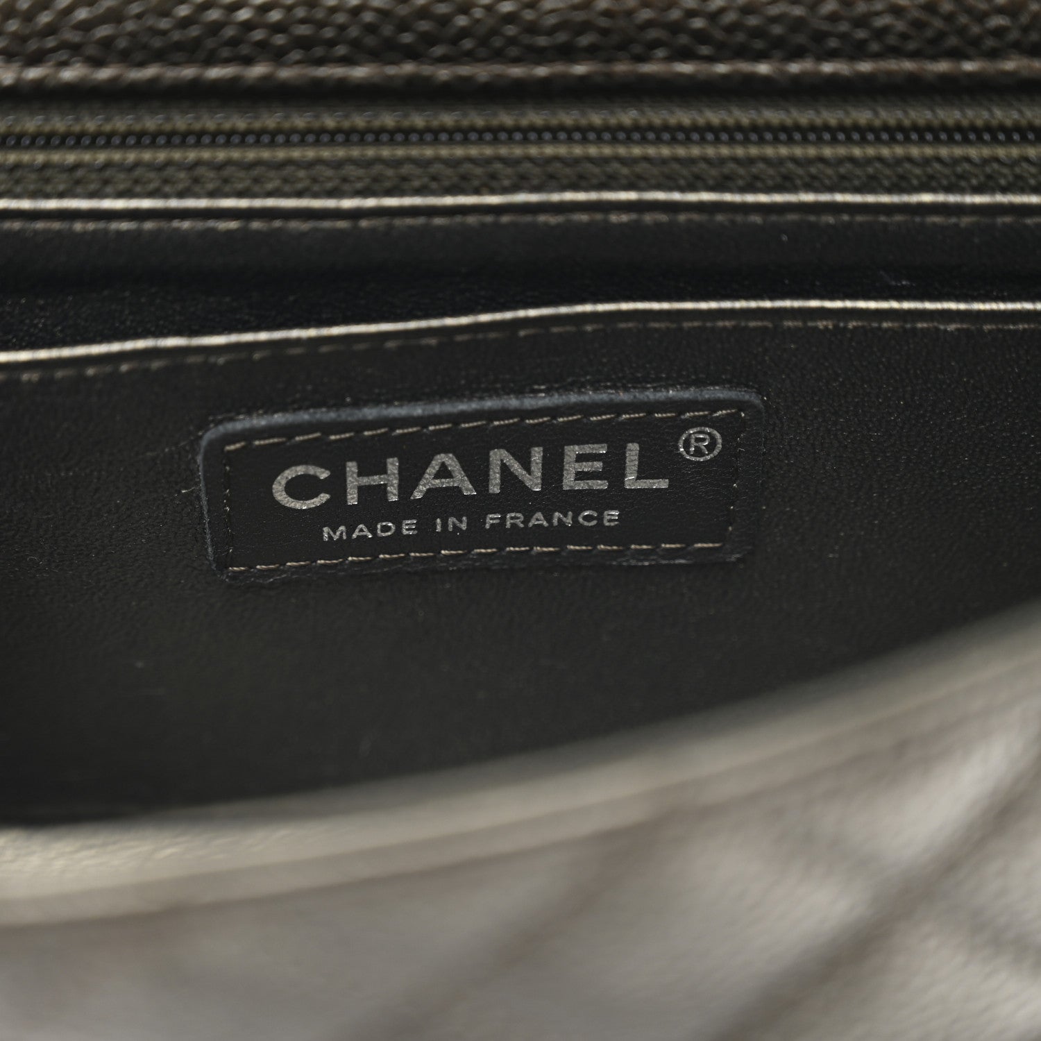 Chanel Metallic Caviar Quilted Mini Rectangular Flap Dark Grey 6 of 11