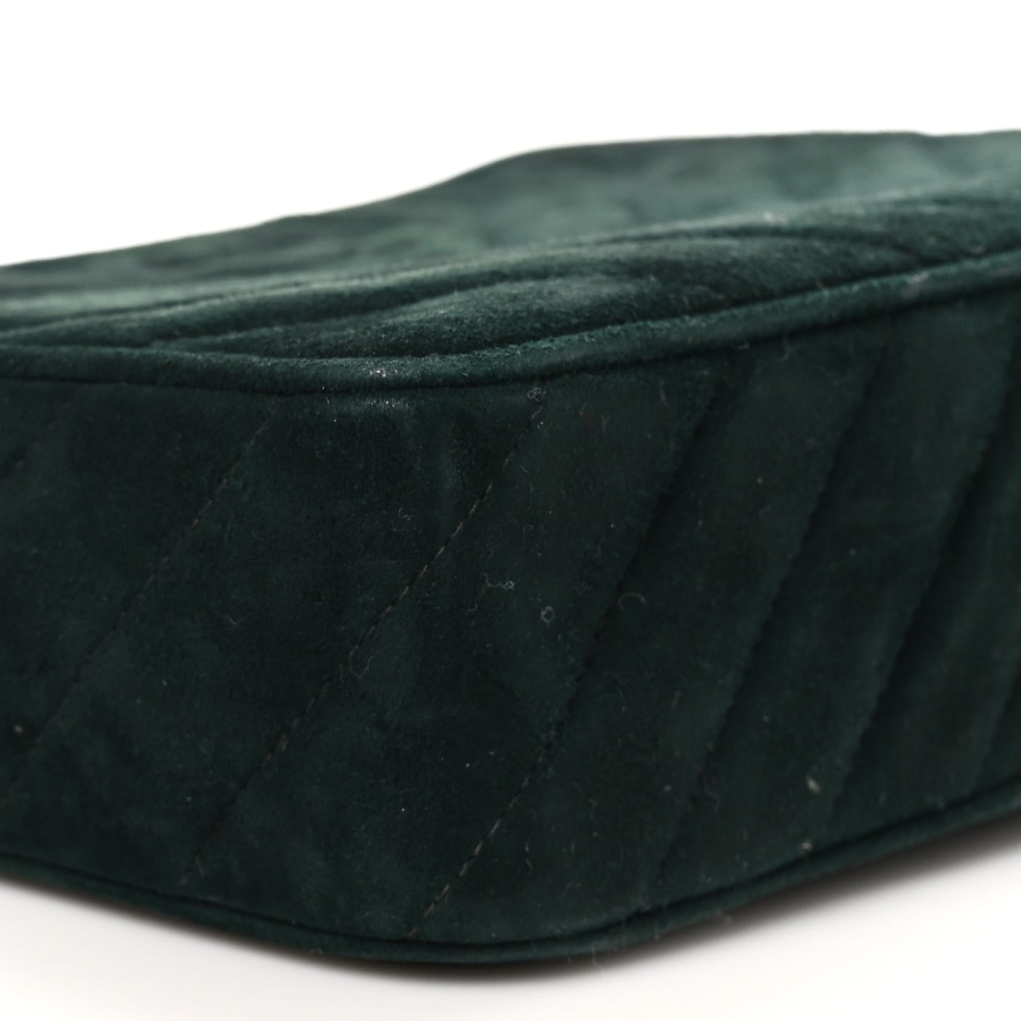 Suede Chevron Tassel Camera Case Dark Green