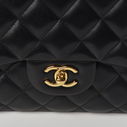 Chanel Lambskin Quilted Jumbo Double Flap Black 10 of 10