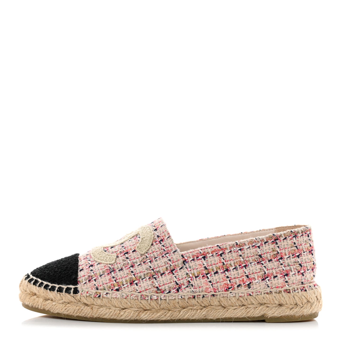 Tweed CC Espadrilles 38 Pink Black