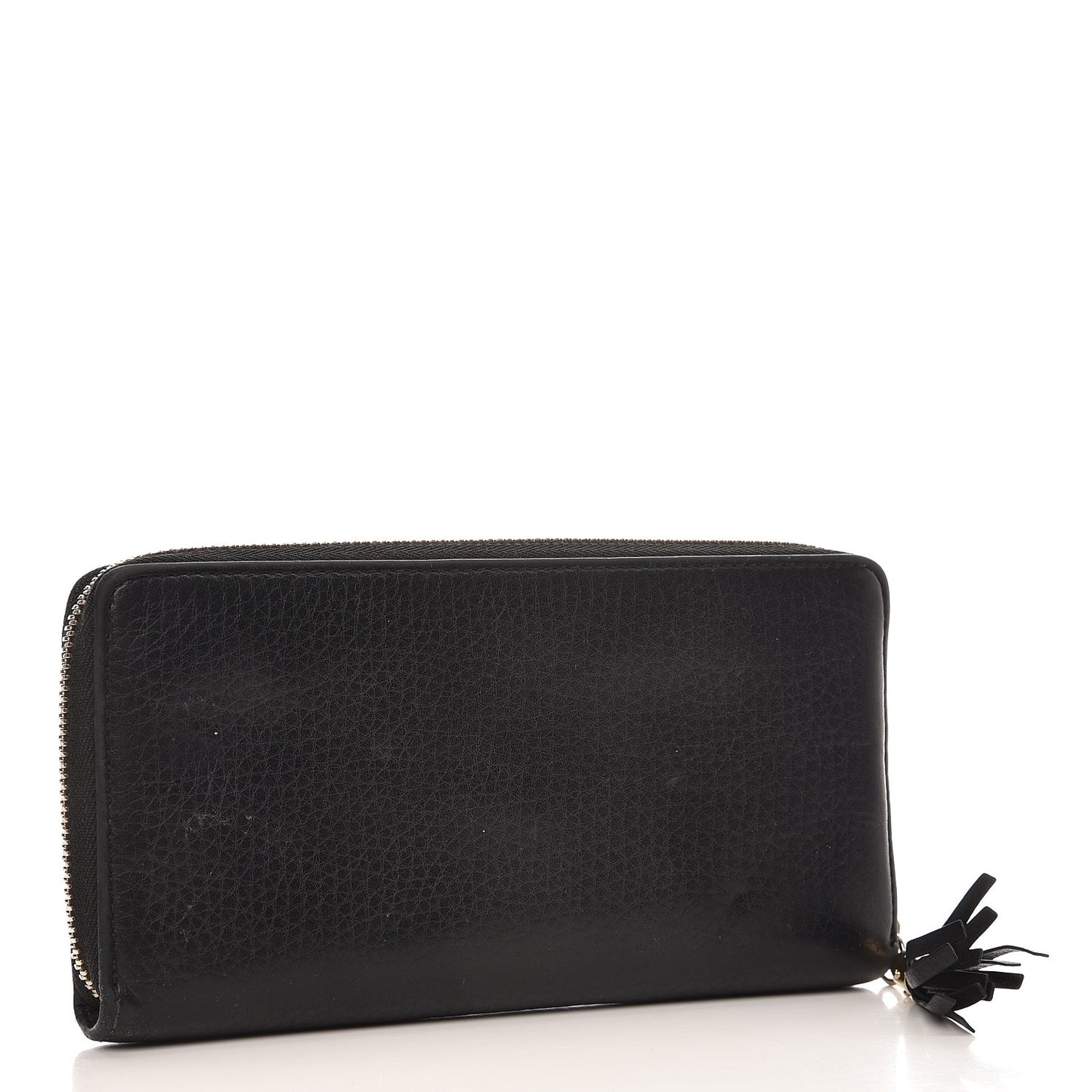 Pebbled Calfskin Soho Zip Around Wallet Black