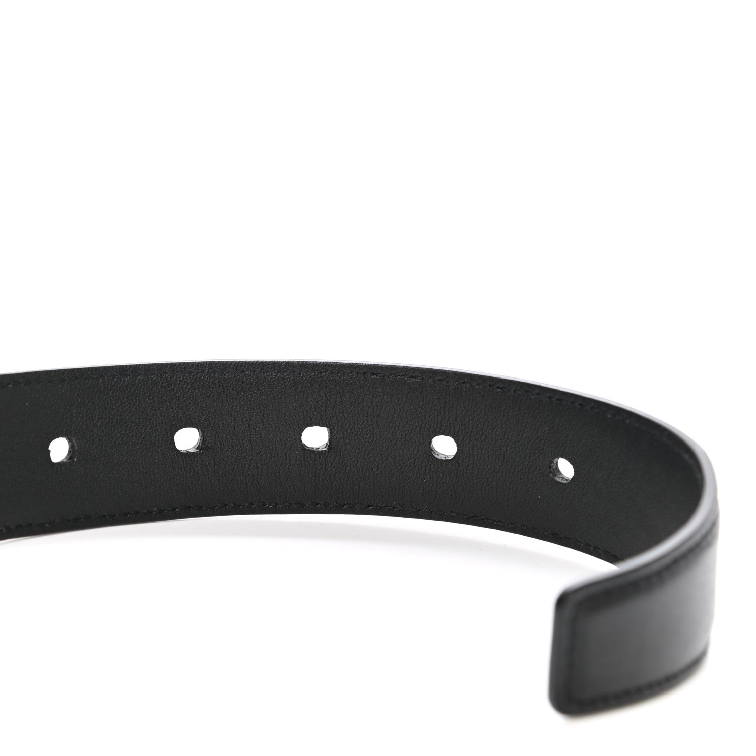 Saint Laurent Smooth Calfskin Monogram Square Buckle Belt 75 30 Black 6 of 7