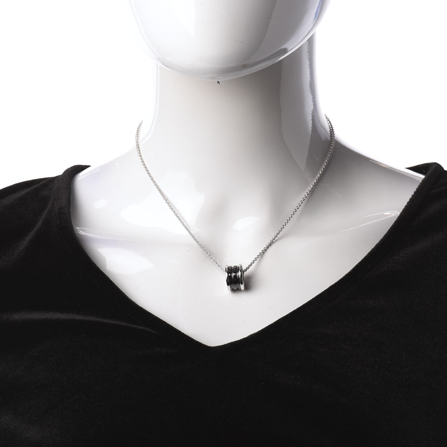 Bulgari Sterling Silver Ceramic Save The Children Pendant Necklace 2 of 5