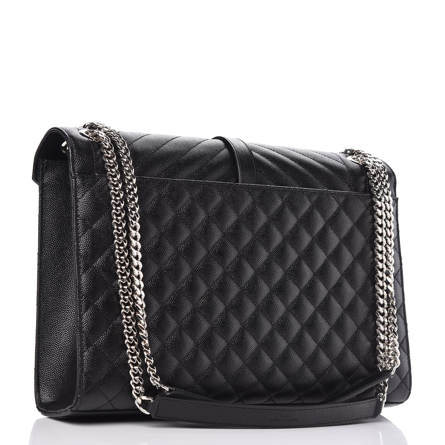 Saint Laurent Grain De Poudre Large Tri-Quilt Monogram Satchel Black 4 of 10