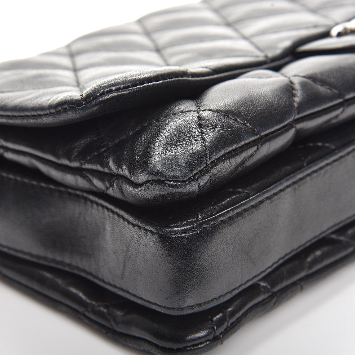 Chanel Lambskin Quilted Maxi 3 Flap Black 11 of 16