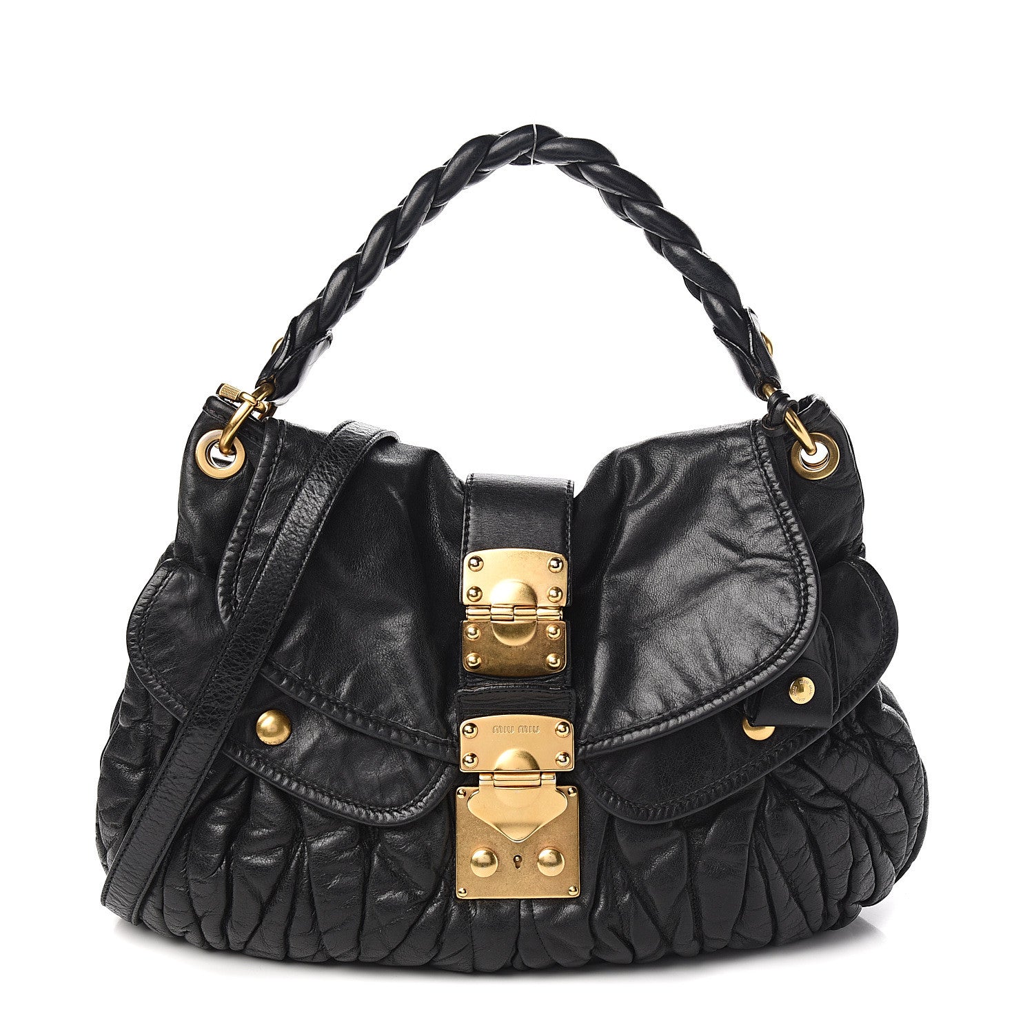 Miu Miu Nappa Matelasse Coffer Hobo Black 1 of 11