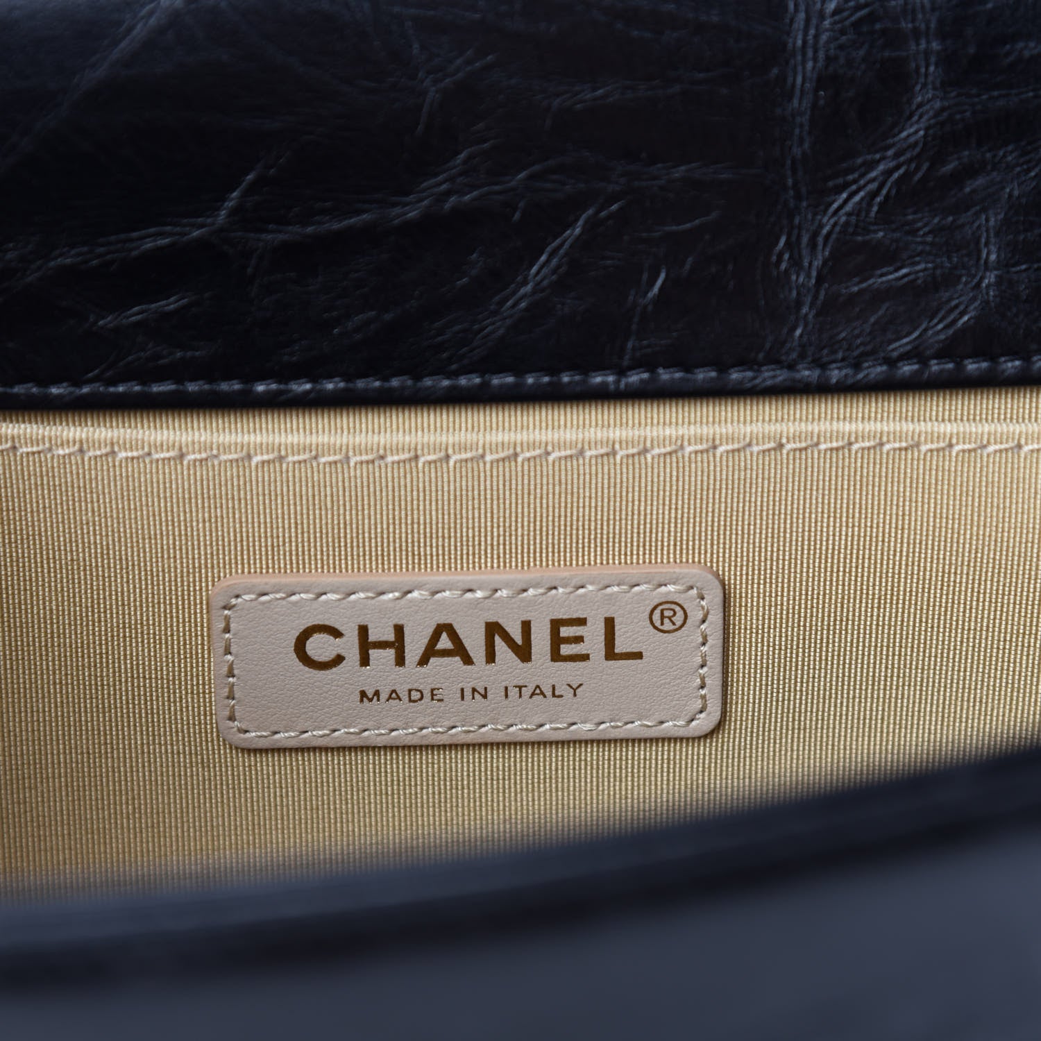 Chanel Crumpled Calfskin Chevron Chain Medium Boy Flap Black 8 of 11