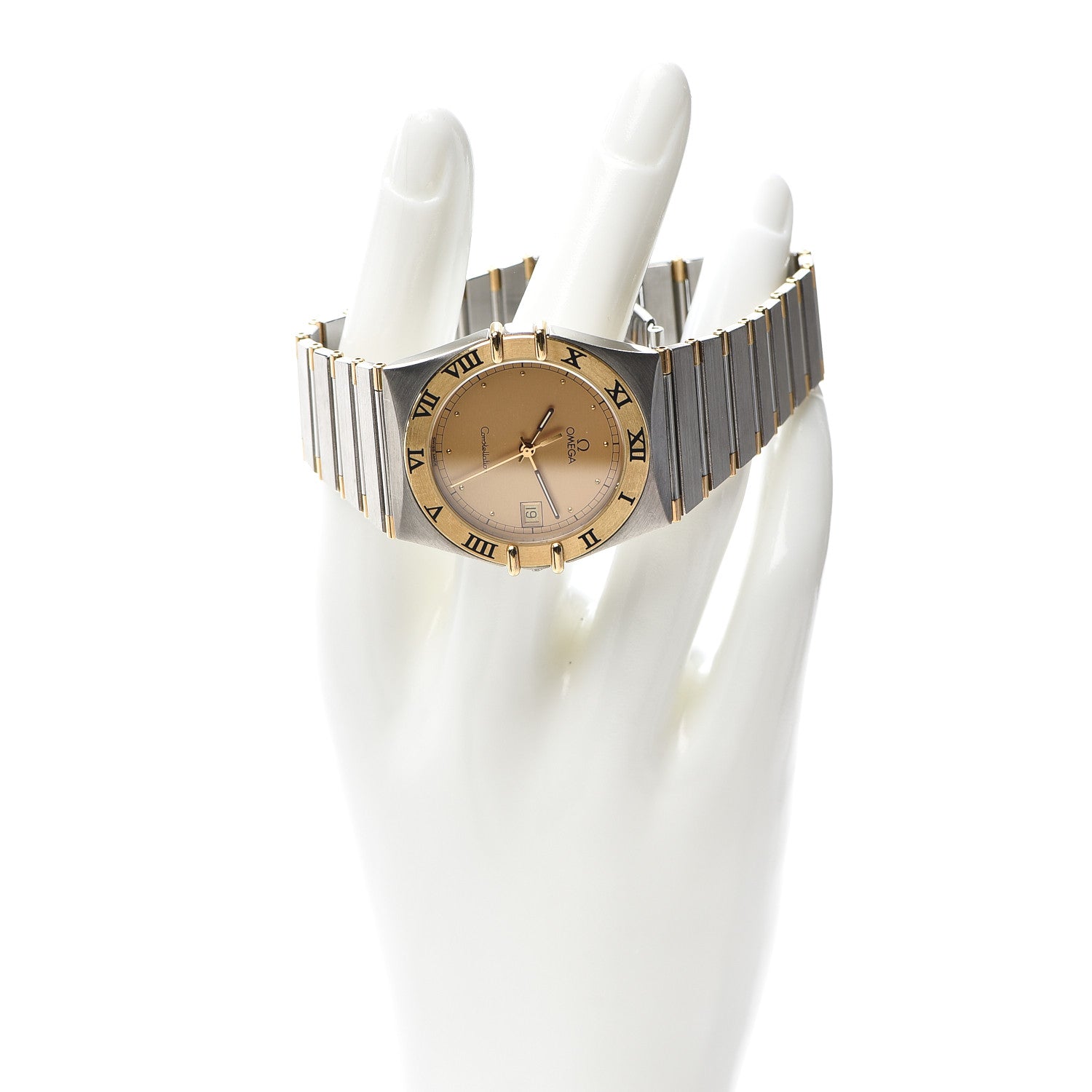 Omega Stainless Steel 18K Yellow Gold 33mm Constellation Quartz Watch Champagne 396.1075 2 of 5