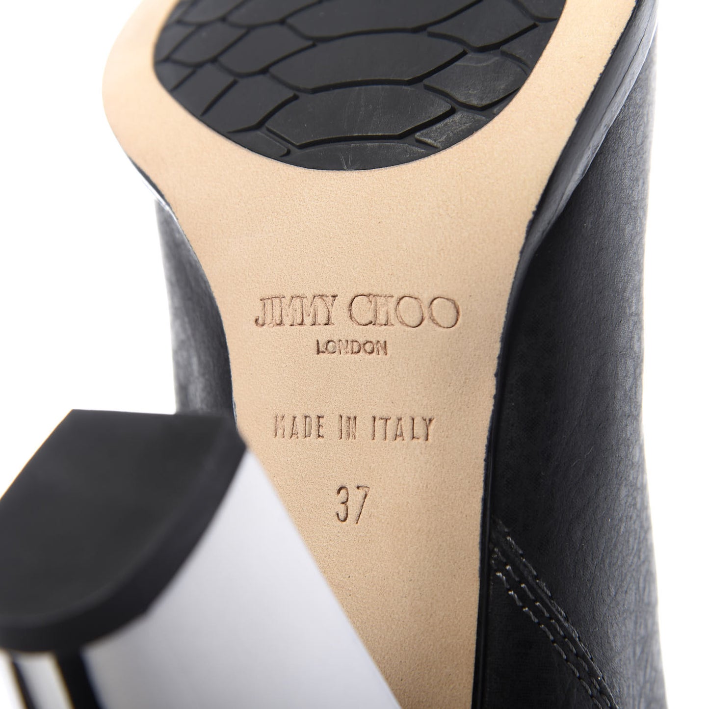 Grainy Calfskin Music Ankle Boots 37 Black