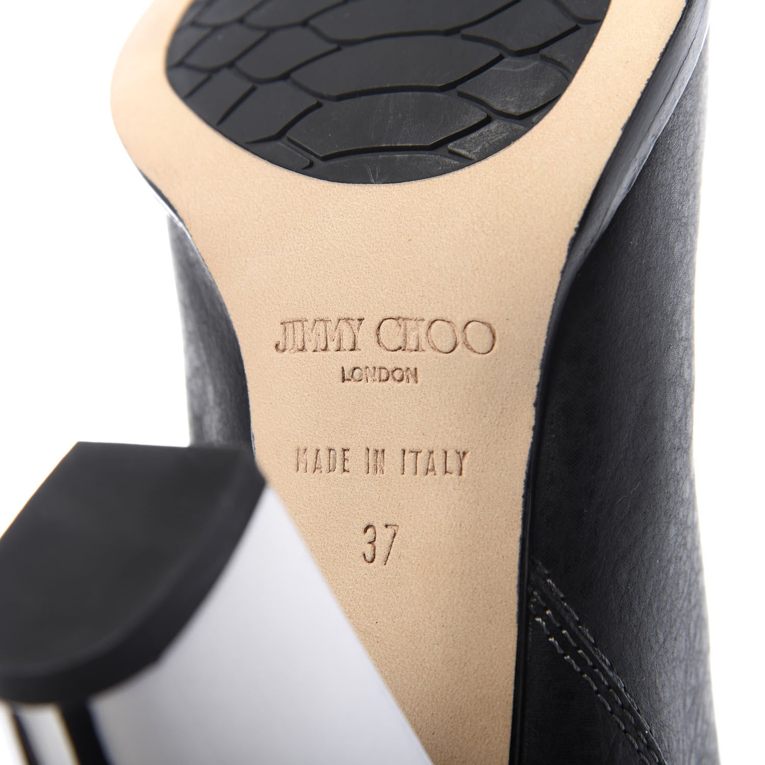 Jimmy Choo Grainy Calfskin Music Ankle Boots 37 Black 7 of 8