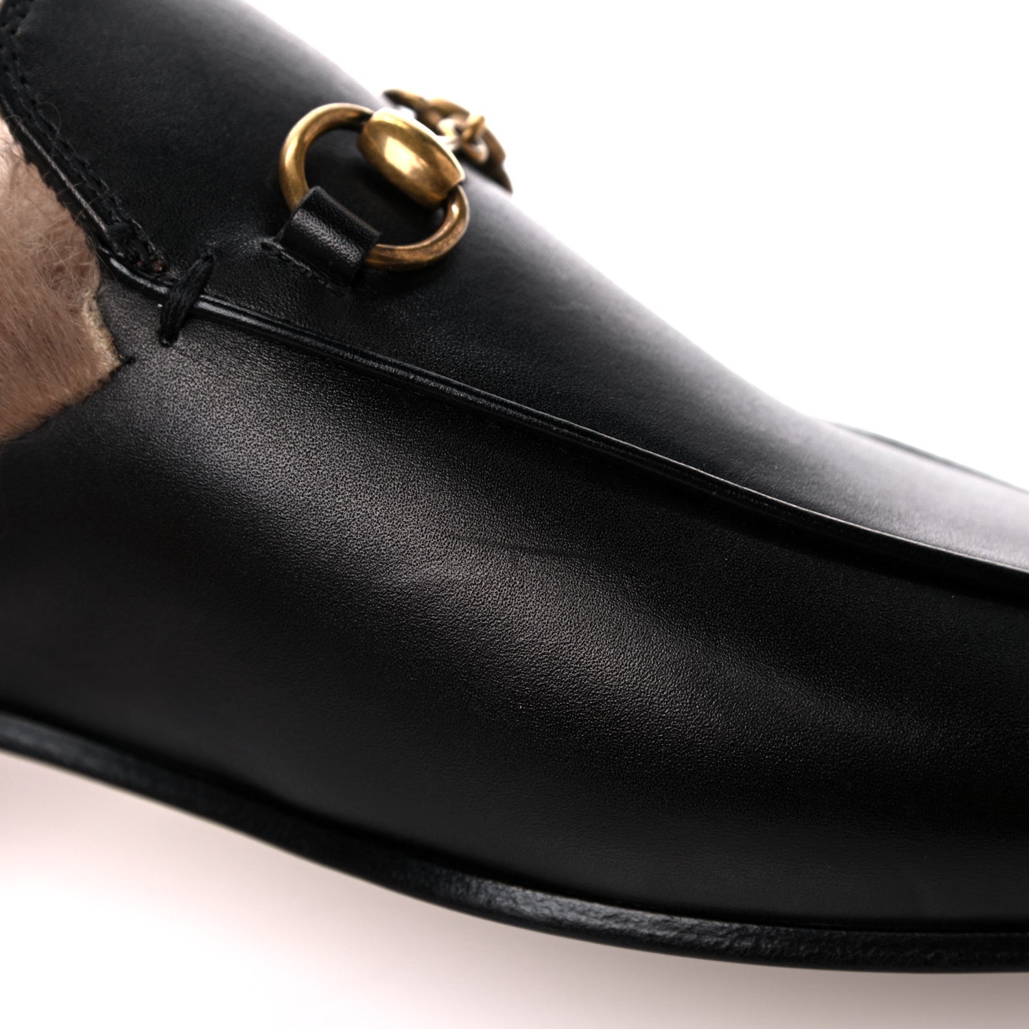 Gucci Calfskin Fur Womens Princetown Slippers 37.5 Black 11 of 14