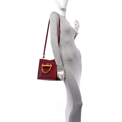 Gucci Wonka Grain Calfskin Small Diana Tote Bag Dark Red Orange Fluo 2 of 10