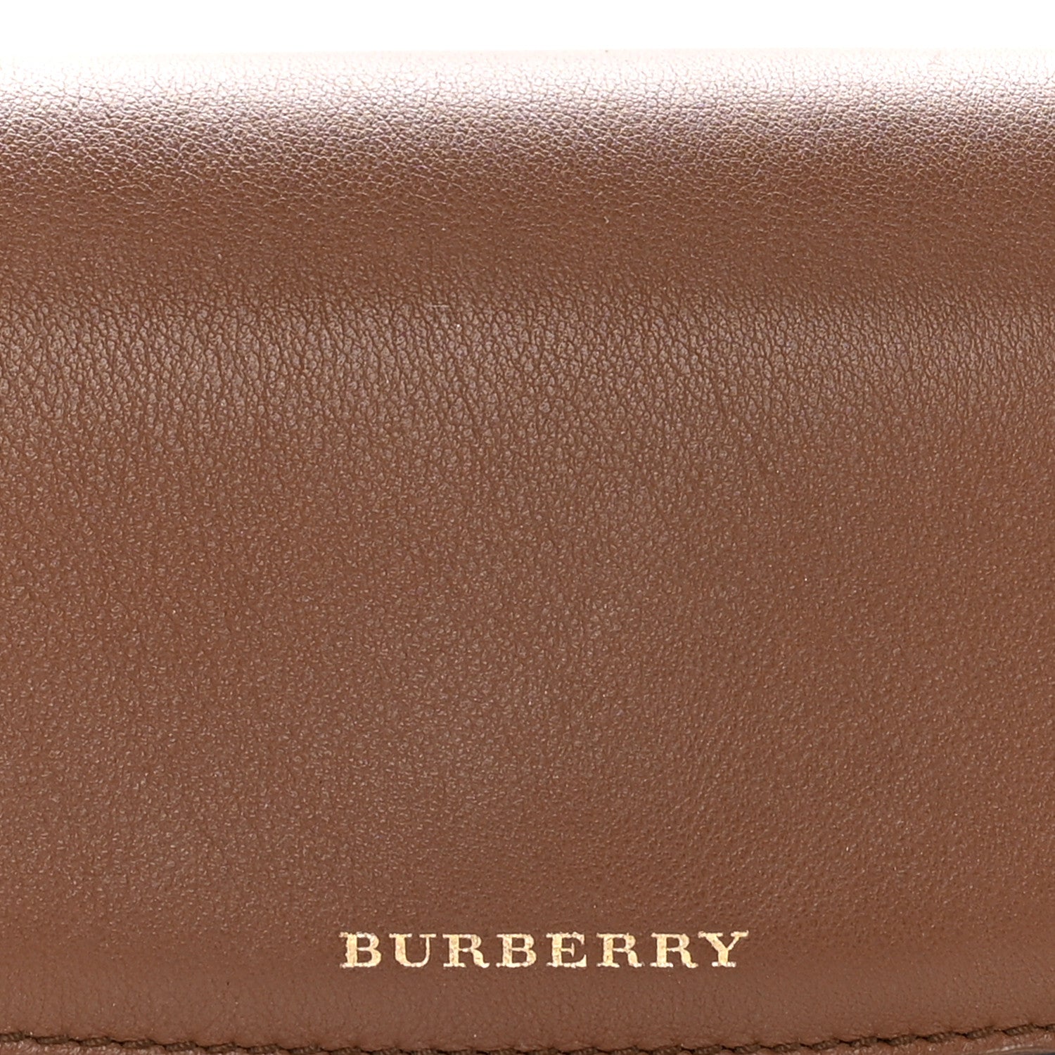 Burberry Calfskin Horseferry Check Henley Wallet On Chain Tan 6 of 13