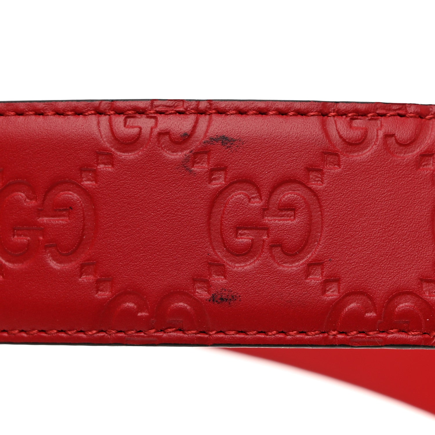 Gucci Guccissima Signature Interlocking G 37mm Belt 85 34 Hibiscus Red 6 of 7