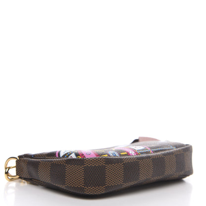 Louis Vuitton Damier Ebene 2020 Christmas Animation Big Wheel Mini Pochette Accessories Rose Ballerine 3 of 7