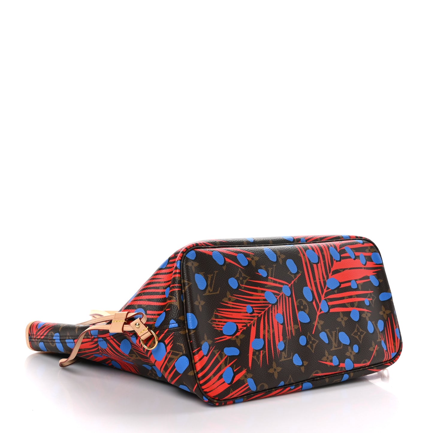 Monogram Jungle Dots Neo Neverfull MM Coquelicot Denim