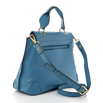 MCM Grained Calfskin First Lady Satchel Blue 3 of 12