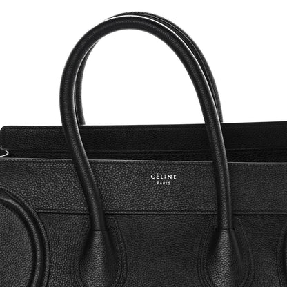 Celine Drummed Calfskin Mini Luggage Black 8 of 11