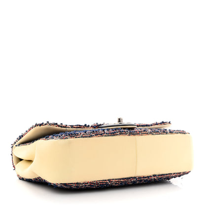 Chanel Tweed Quilted Medium Single Flap Blue Multicolor 4 of 17