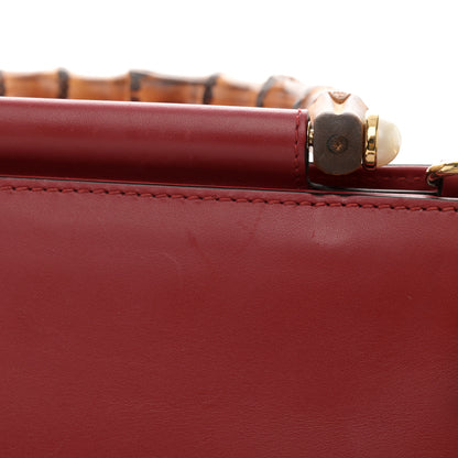 Gucci Nappa Bamboo Web Small Nymphaea Top Handle Bag Hibiscus Red 12 of 13