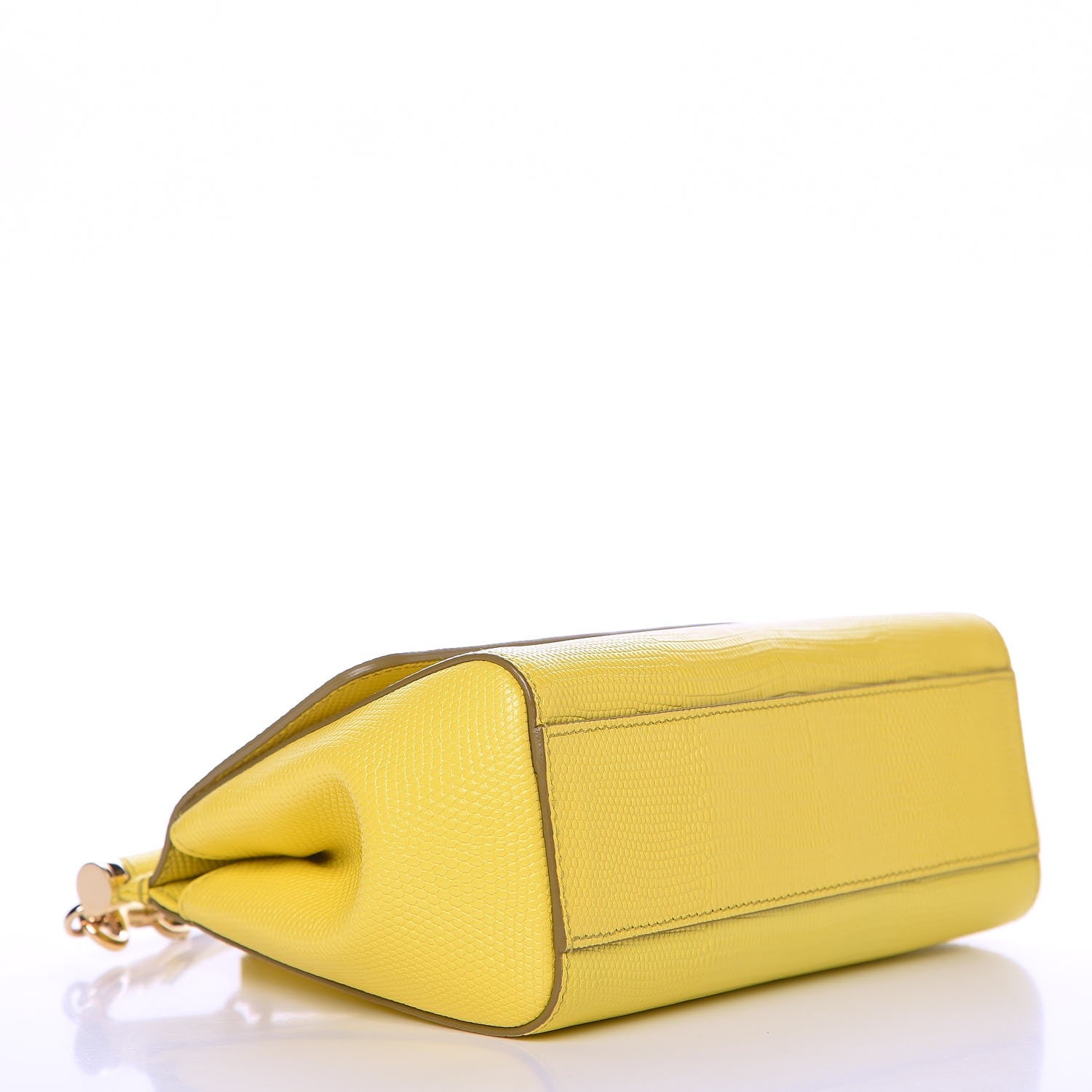 Dolce & Gabbana Iguana Calfskin Embossed Mini Miss Sicily Satchel Lemon 4 of 7
