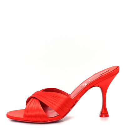 Christian Louboutin Crepe Satin Nicol Is Back 85 Slide Sandals 38 Venus 1 of 8